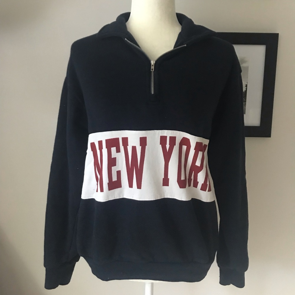 Brandy Melville New York quarter zip Sweatshirt